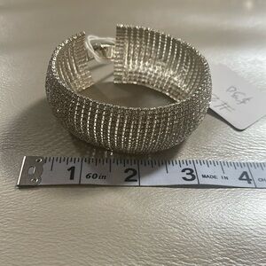 Rhinestone silver tone bracelet